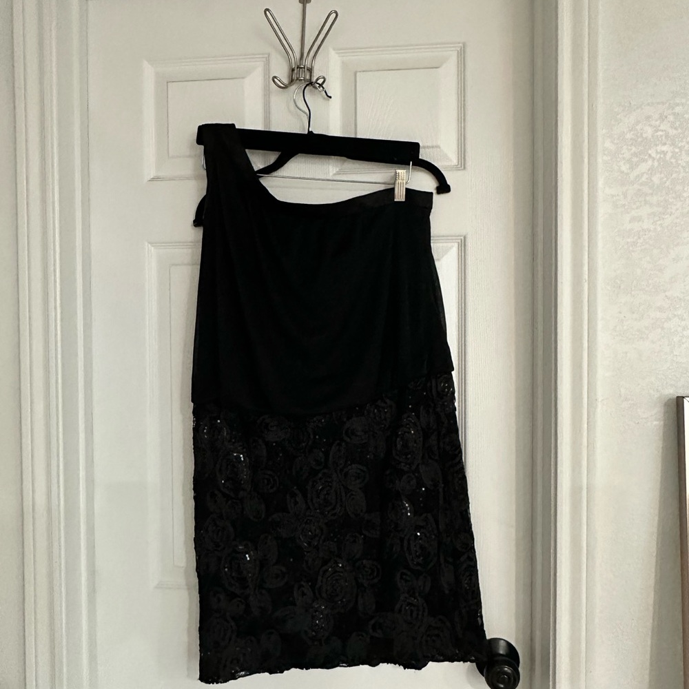 Chic One Shoulder Black Lace Dress